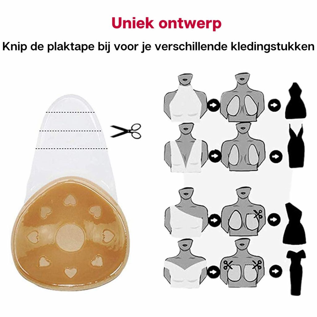 Premium Strapless Plak BH Zwart - Cup B - Met voorsluiting